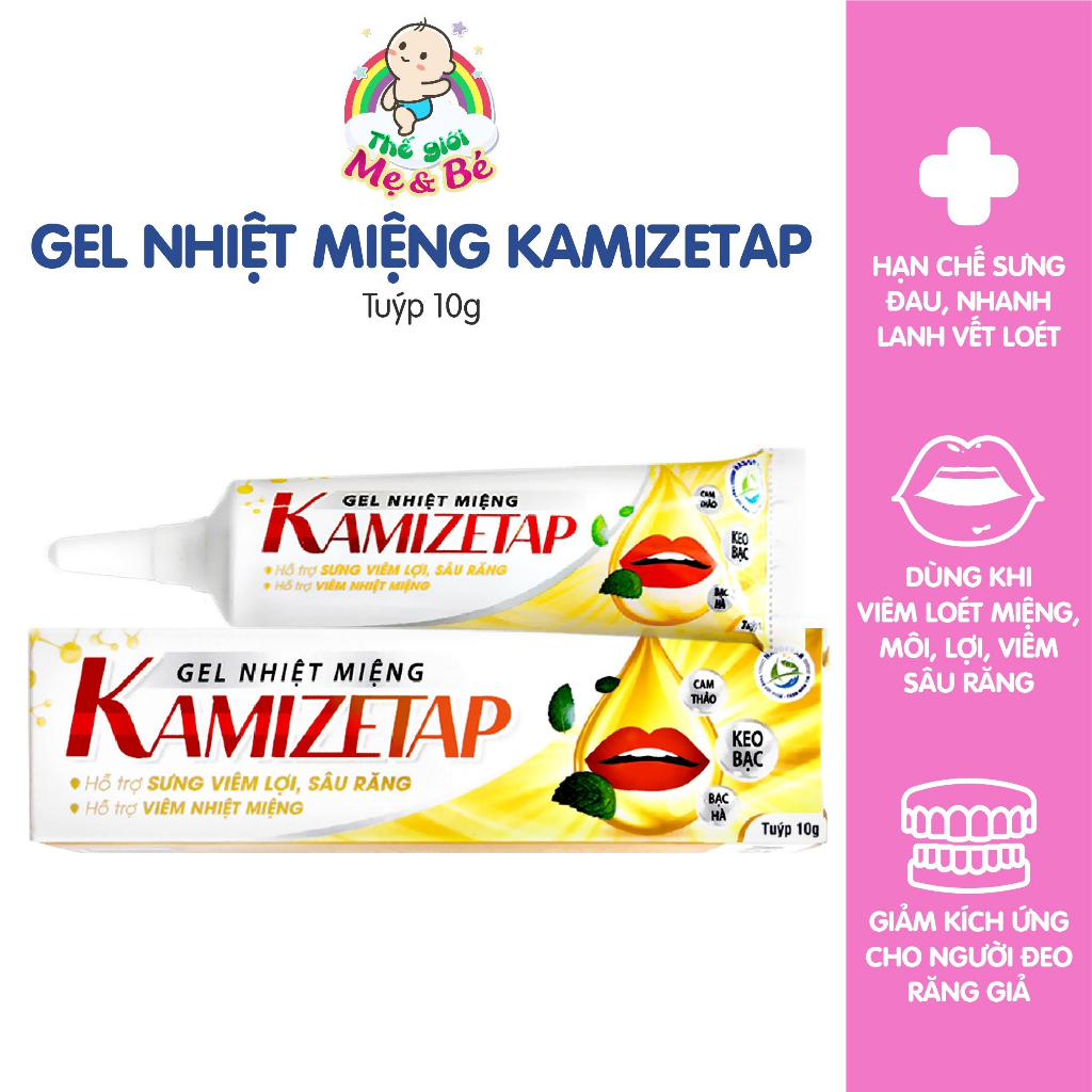 Gel nhiệt miệng Kamizetap 10g Hadophar - Hỗ trợ giảm sưng, tiêu viêm răng miệng hiệu quả