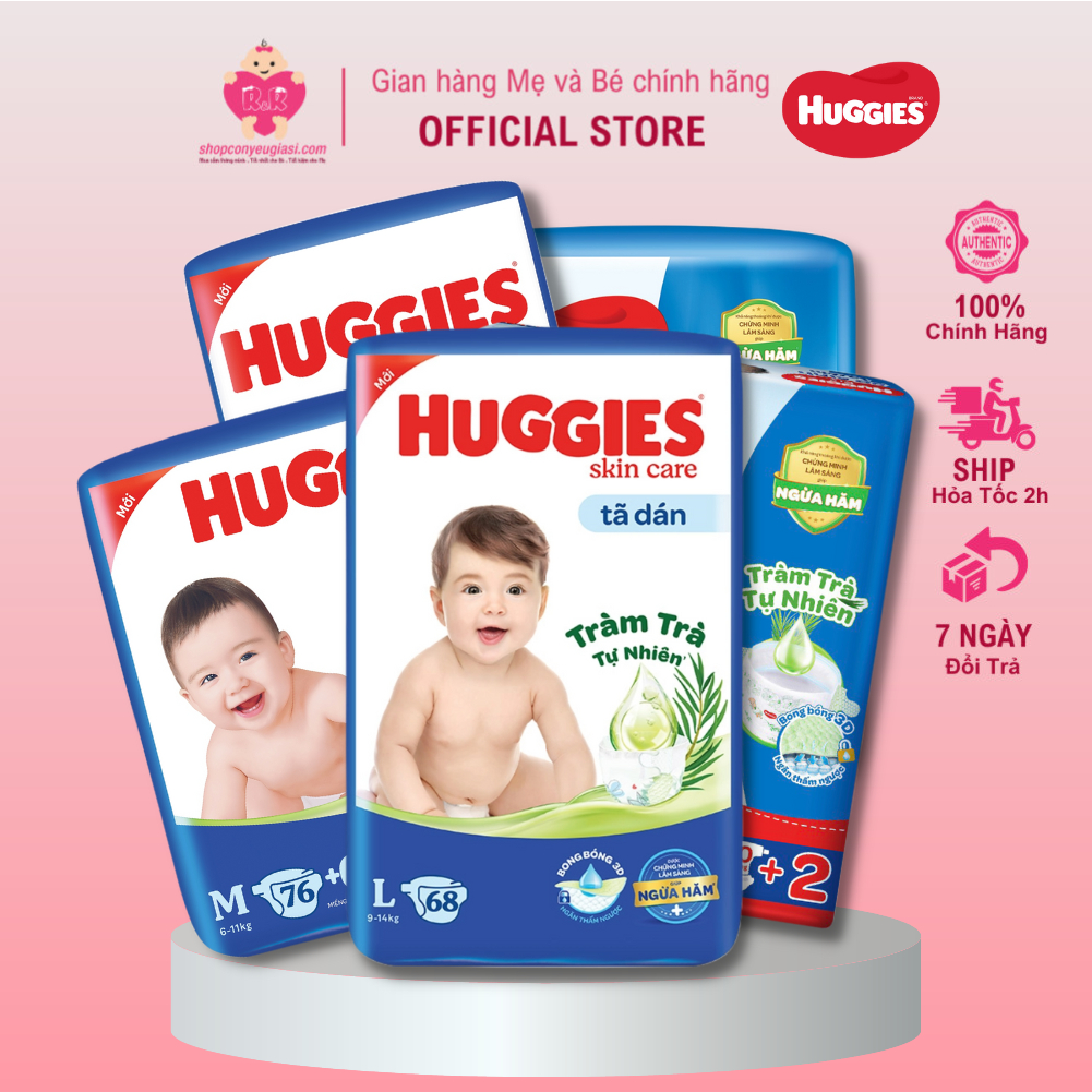 Tã dán Huggies Cỡ Đại M76/L68/XL62/XXL56