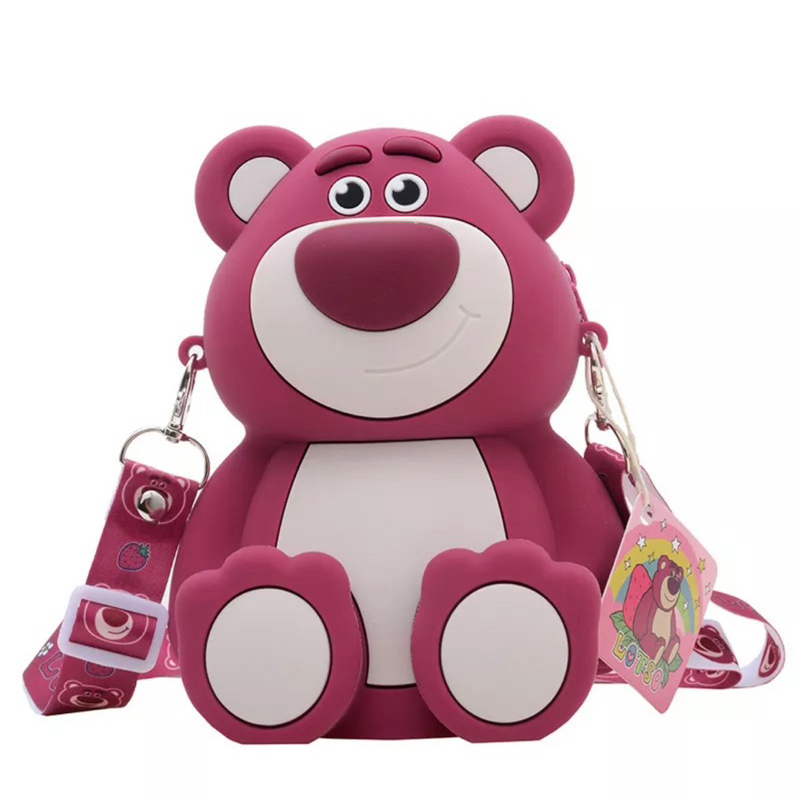 Túi đeo chéo Silicon Gấu dâu Lotso đáng yêu