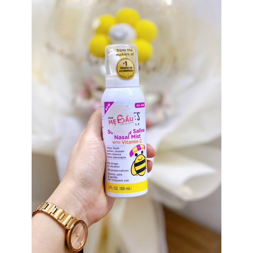 Xịt mũi Zarbee's Soothing Saline Nasal Mist + vitamin C 88ml