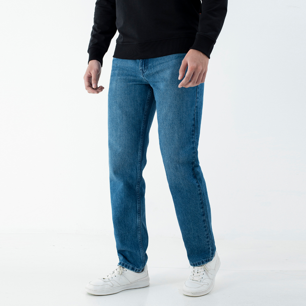 Quần jeans, quần bò  nam Aristino  100% cotton thấm hút  tốt dáng suông nhẹ AJN01601