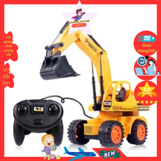 Máy Xúc Điều Khiển Từ Xa 4 bánh lái xoay 280°