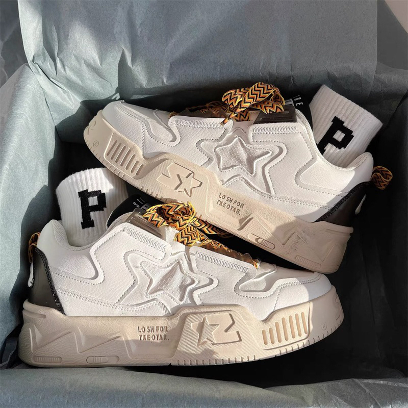 GIÀY ĐÔI SNEAKER S77 ĐẾ CAO 4CM HỌA TIẾT NGÔI SAO CÁC CẶP ĐÔI