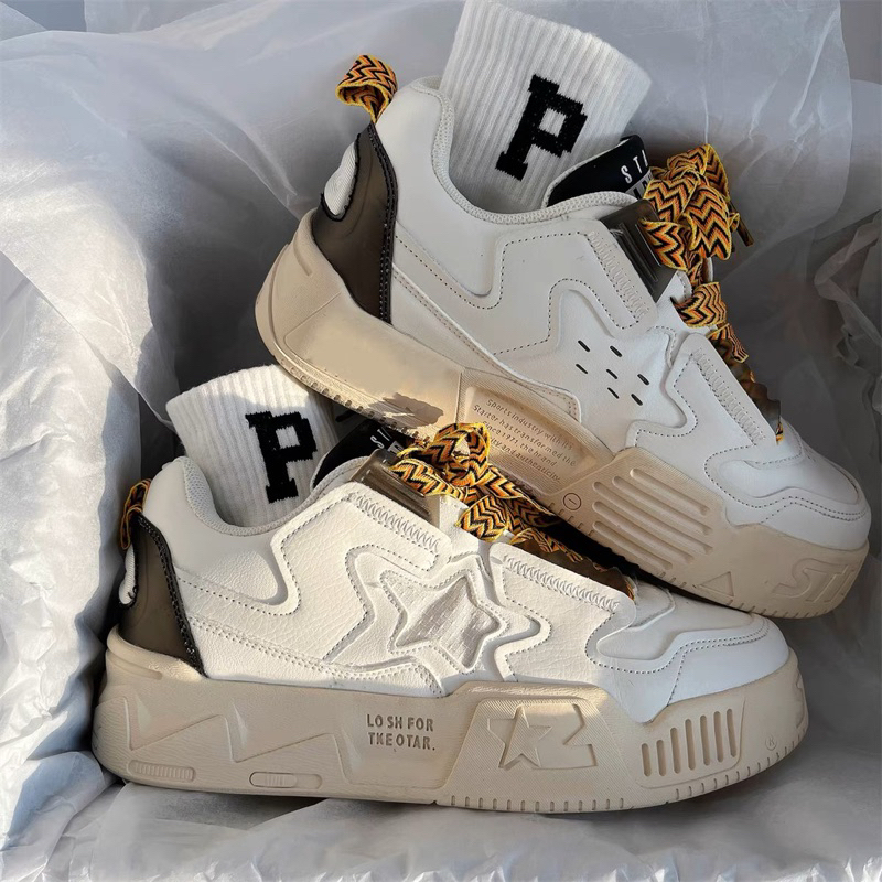 GIÀY ĐÔI SNEAKER S77 ĐẾ CAO 4CM HỌA TIẾT NGÔI SAO CÁC CẶP ĐÔI