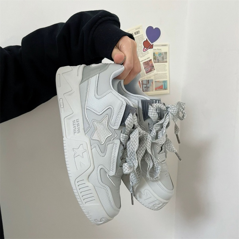 GIÀY ĐÔI SNEAKER S77 ĐẾ CAO 4CM HỌA TIẾT NGÔI SAO CÁC CẶP ĐÔI