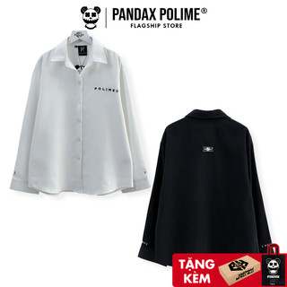 Áo sơ mi nam nữ tay dài local brand Pandax rich and ctrl form rộng , cuban shirt trắng unisex oversize cao cấp logo thêu