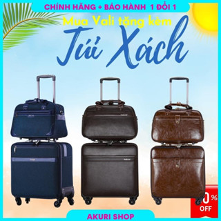  Vali du lịch doanh nhân 16 inch kèm theo túi xách,Vali kéo du lịch Da cao cấp chống nước chống xước có khóa chống trộm 