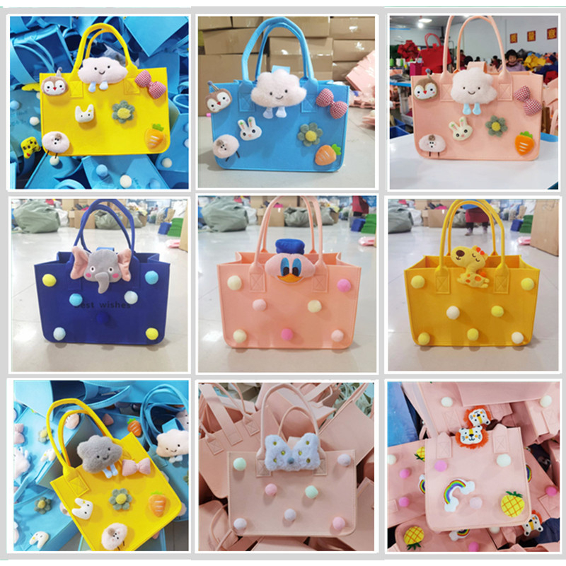 Túi Tote Nỉ Cute Nhân Vật Hoạt Hình 30x20x18cm