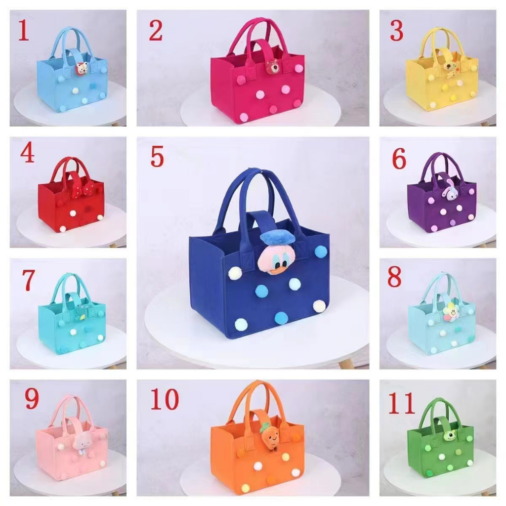 Túi Tote Nỉ Cute Nhân Vật Hoạt Hình 30x20x18cm