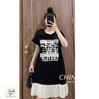 (BT) Váy cotton xuông chân dập ly