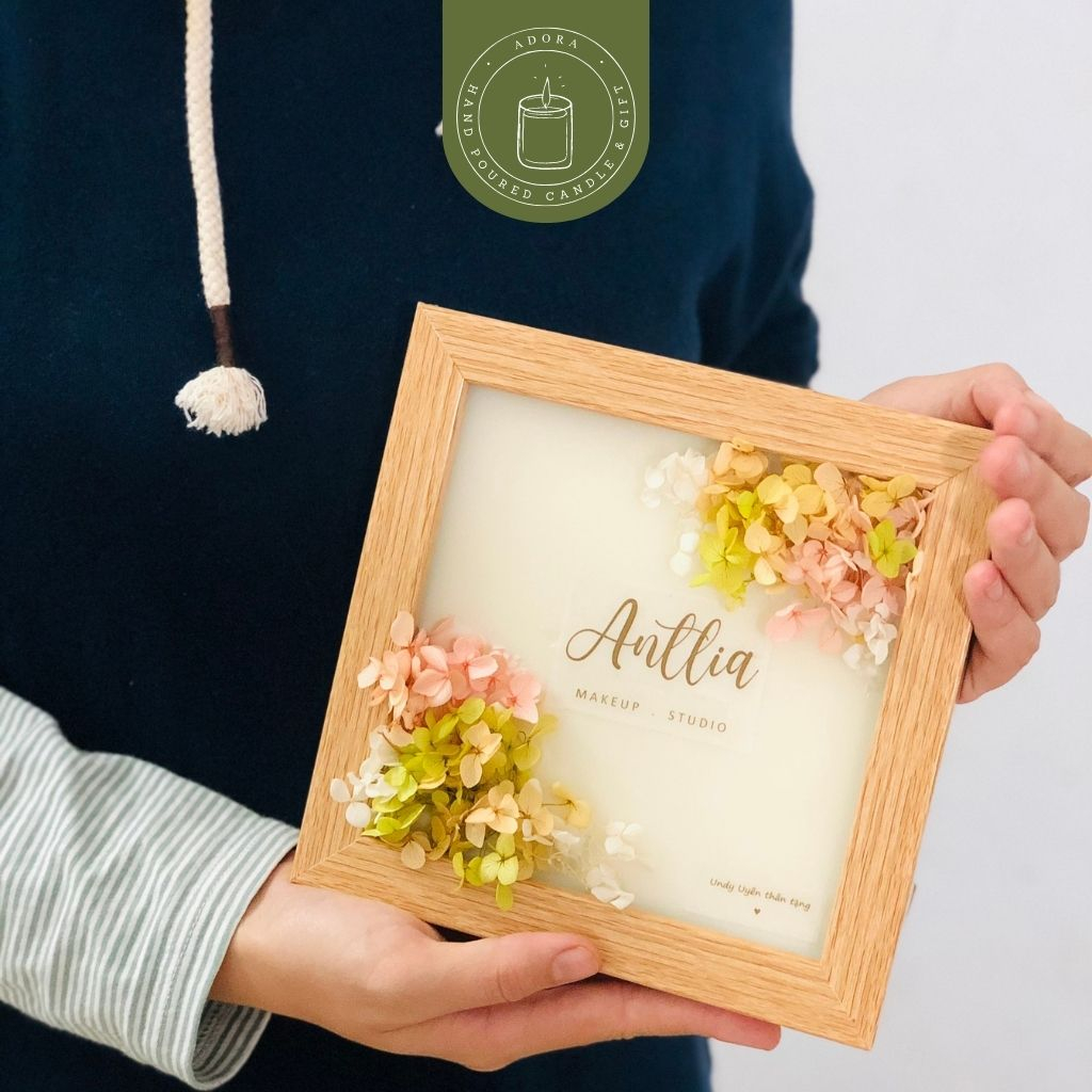 Sáp Thơm Phòng Khung Gỗ ADORA CANDLE | Đồ Decor Phòng Khách Trang Trí Hoa Khô Wood Frame Sachet