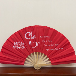 Quạt vải cầm tay vẽ thư pháp