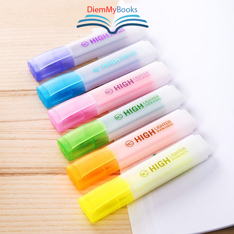 Bút highlight đánh dấu nhớ dòng dạ quang Deli màu pastel phù hợp cho học sinh văn phòng tiện dụng nhanh khô cao cấp S625