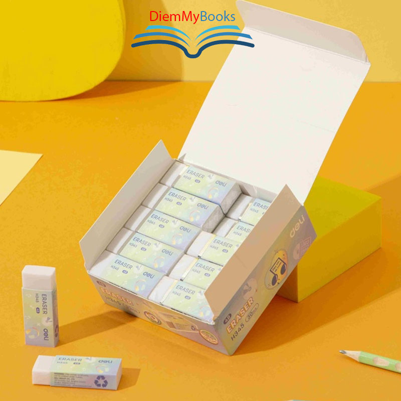Gôm tẩy bút chì 2B Deli - Không bụi- Ít Vụn- Thân trắng - CH345 - 1 Chiếc