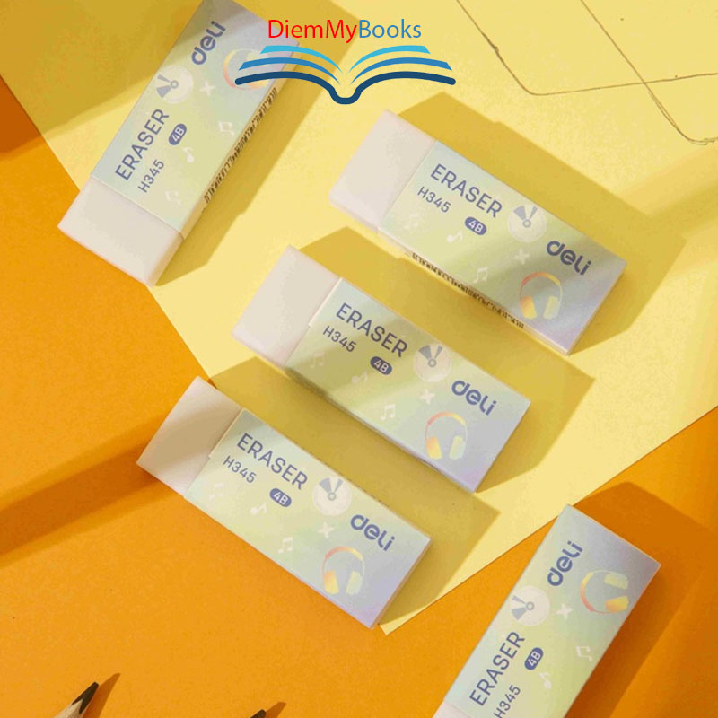 Gôm tẩy bút chì 2B Deli - Không bụi- Ít Vụn- Thân trắng - CH345 - 1 Chiếc
