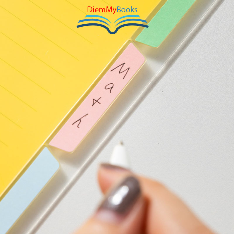 120 Trang- Sổ bìa còng kèm lõi Deli QHA560-gáy lò xo khổ A5 có file lá phân - Màu Pastel xinh xắn