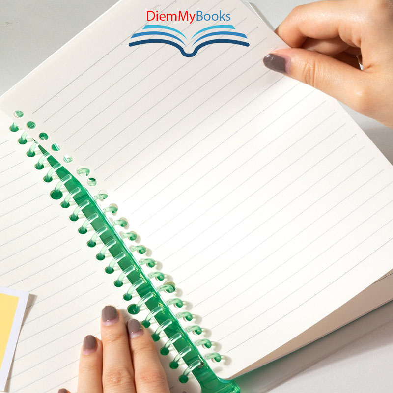 120 Trang- Sổ bìa còng kèm lõi Deli QHA560-gáy lò xo khổ A5 có file lá phân - Màu Pastel xinh xắn