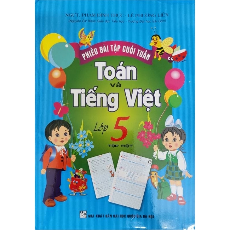 Sách - Phiếu Bài Tập Cuối Tuần Toán và Tiếng Việt Lớp 5 Tập 1  - HAB