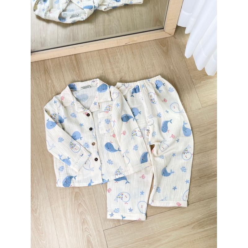 Đồ Bộ Pijama Cho Bé Trai, Bé Gái Vải Xô Muslin Cao Cấp