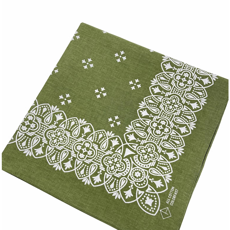 Khăn bandana xanh vintage - Khăn đội đầu 100% cotton