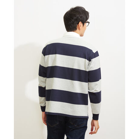 Áo polo sọc nam Golden Bear tay dài Lager Shirt