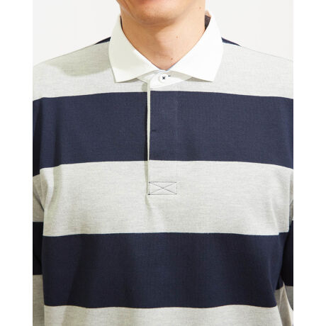 Áo polo sọc nam Golden Bear tay dài Lager Shirt