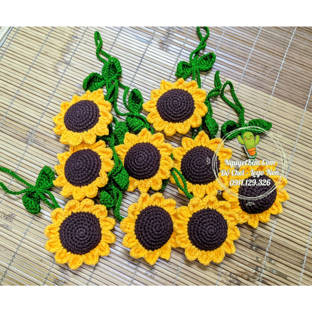 🌻Dây Treo Túi Hoa Len Hoa Hướng Dương  Handmade Crochet🌻
