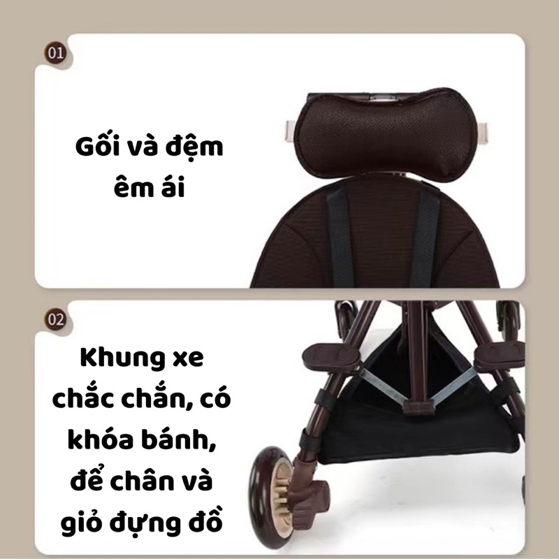 Xe đẩy v9 2023 có bàn ăn và nhạc 2 chiều dùng từ sơ sinh