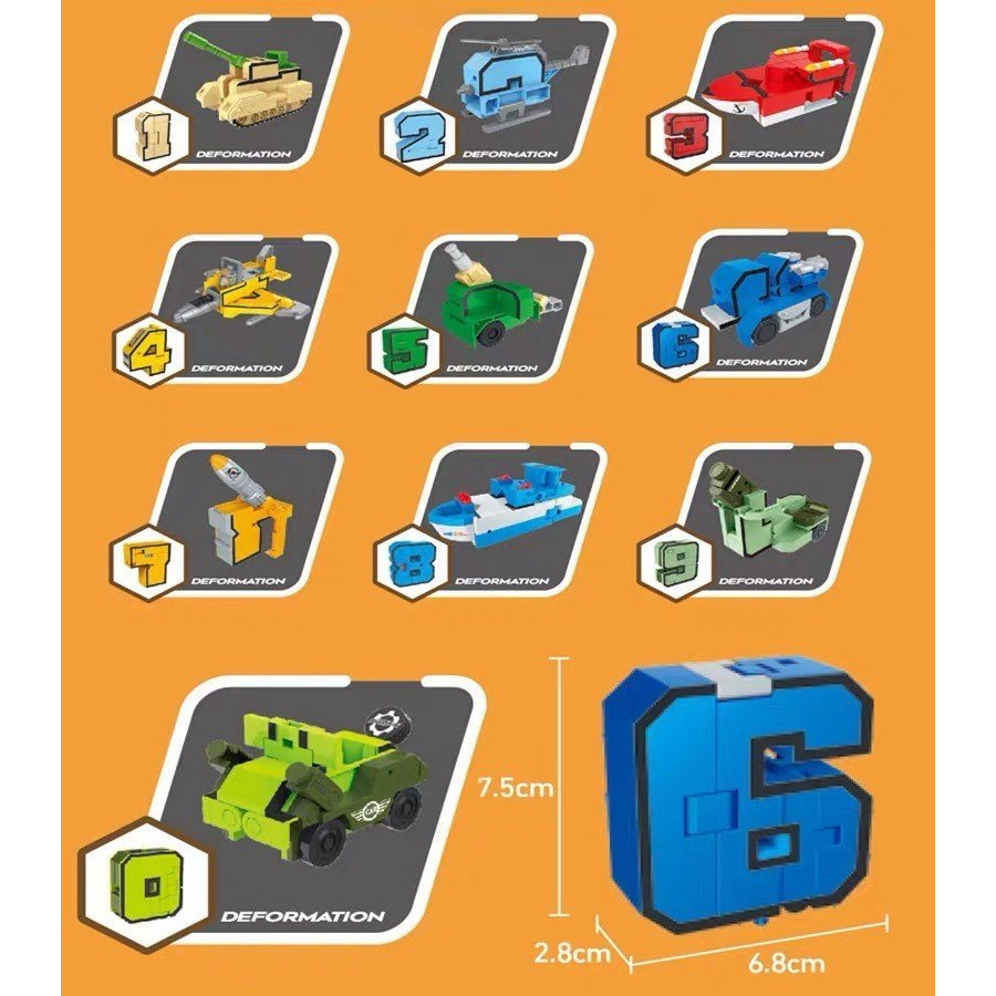 Đồ chơi lắp ghép số robot biến hình, bộ số robot biến hình, bộ số lắp ráp robot loại to, loại nhỏ