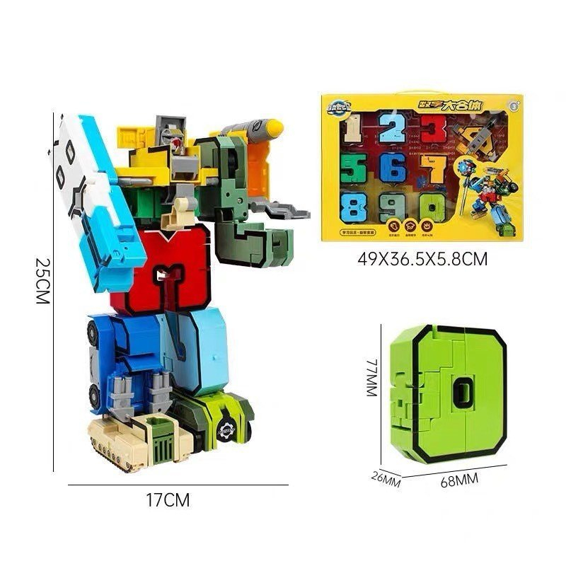 Đồ chơi lắp ghép số robot biến hình, bộ số robot biến hình, bộ số lắp ráp robot loại to, loại nhỏ