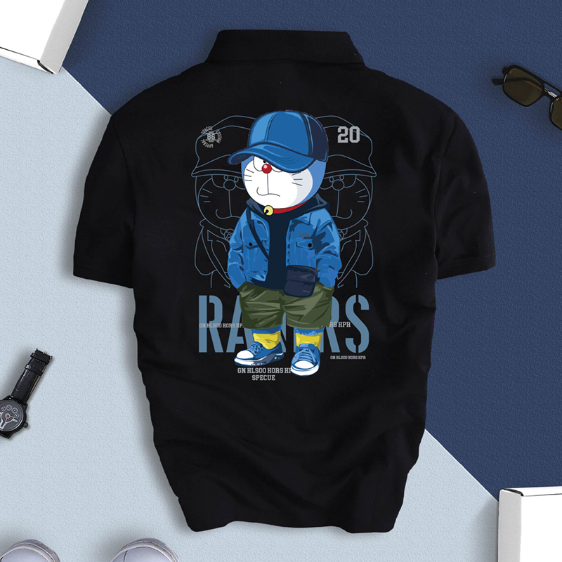 Áo Thun Polo Nam Nữ Doraemon Thiết Kế Cute Dễ Thương Chất Cá Sấu Cotton chuẩn form