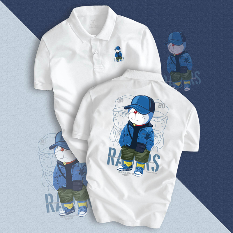 Áo Thun Polo Nam Nữ Doraemon Thiết Kế Cute Dễ Thương Chất Cá Sấu Cotton chuẩn form