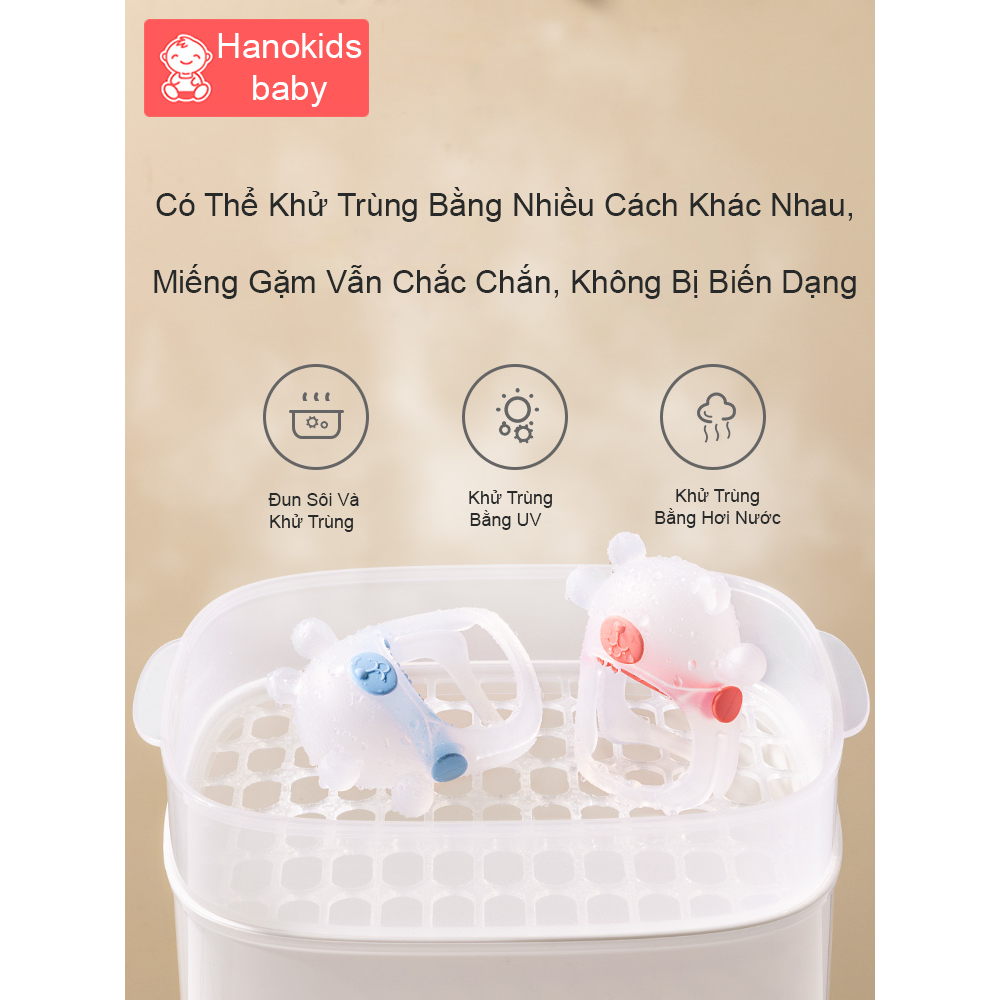 Gặm Nướu Cho Bé Sơ Sinh Silicon Cao Cấp Hình Gấu Cầm Tay – Hanokids Baby