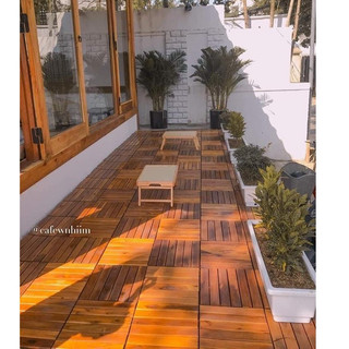 Vỉ Nhựa Lót Sàn Gỗ Keo Tự Nhiên. Vỉ Gỗ Lót Sàn Ban Công/Nhà/Nhà Tắm/Hồ Bơi, 30x30cmx2cm (Loại 1)