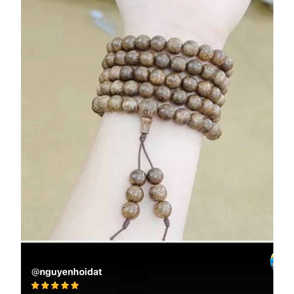 Vòng Tay HẠT LỚN Gỗ Mun Đuôi Công Chuỗi Tràng Hạt 108  Nam Nữ - Bình An - Tài Lộc-May Mắn được thầy trì chú