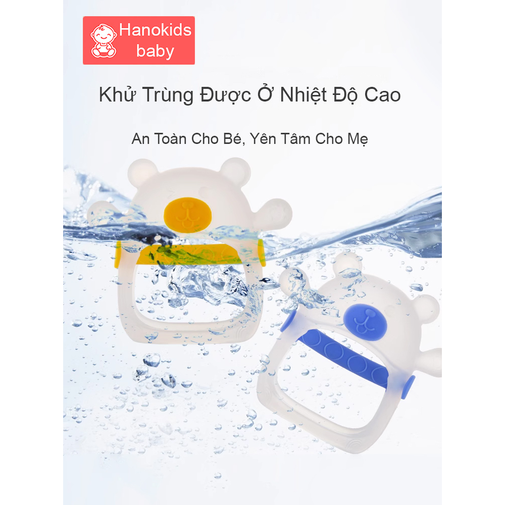 Gặm Nướu Cho Bé Sơ Sinh Silicon Cao Cấp Hình Gấu Cầm Tay – Hanokids Baby