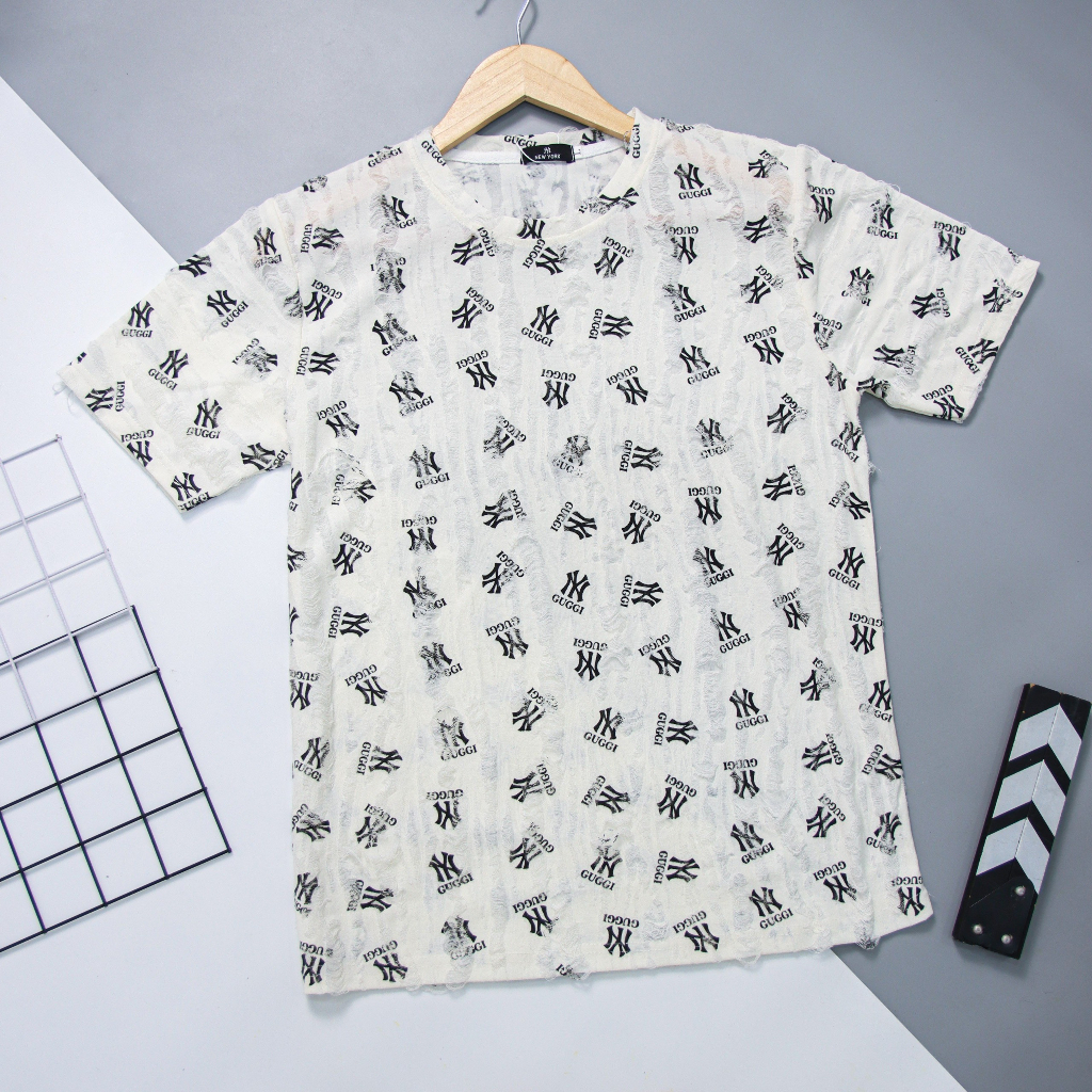 Áo phông  Nam Cổ Tròn vải nhung rách tưaCực Chất | Hàng Như Hình Bao Đẹp