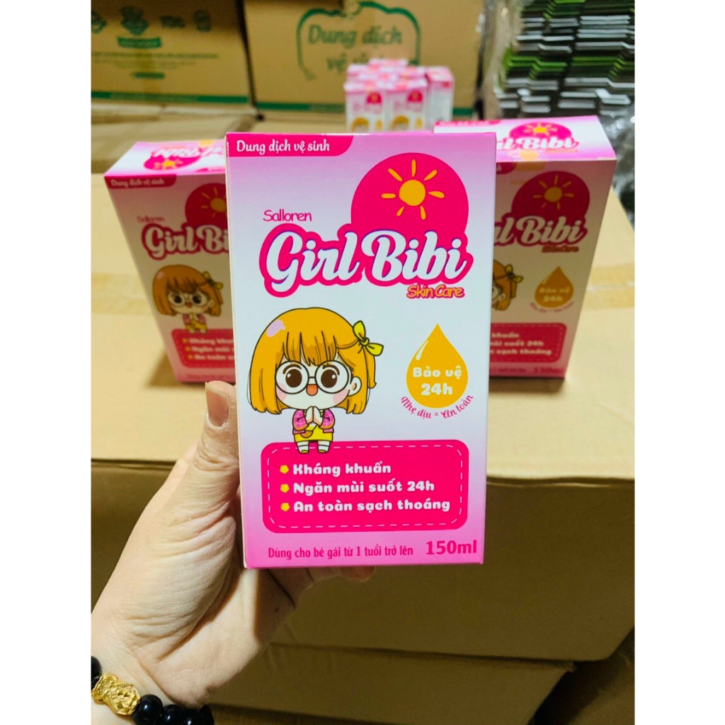 Dung dịch vệ sinh Girl Bibi chai 150ml an toàn cho bé yêu giúp kháng khuẩn,ngăn mùi suốt 24h
