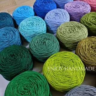 Dây thừng macrame cotton tông lạnh 3 xoắn, 3mm / 5mm, 0.5kg