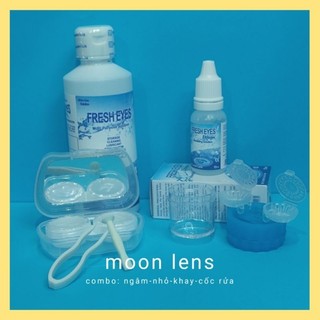 Combo đầy đủ dành cho lens (Nước ngâm rửa lens - nước nhỏ- khay gương- cốc rửa)