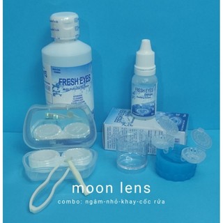 Combo đầy đủ dành cho lens (Nước ngâm rửa lens - nước nhỏ- khay gương- cốc rửa)
