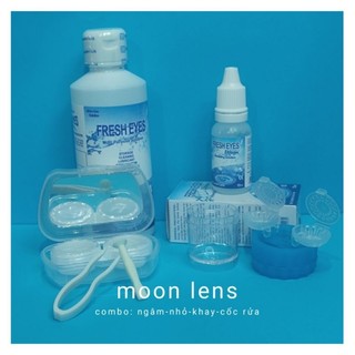 Combo đầy đủ dành cho lens (Nước ngâm rửa lens - nước nhỏ- khay gương- cốc rửa)