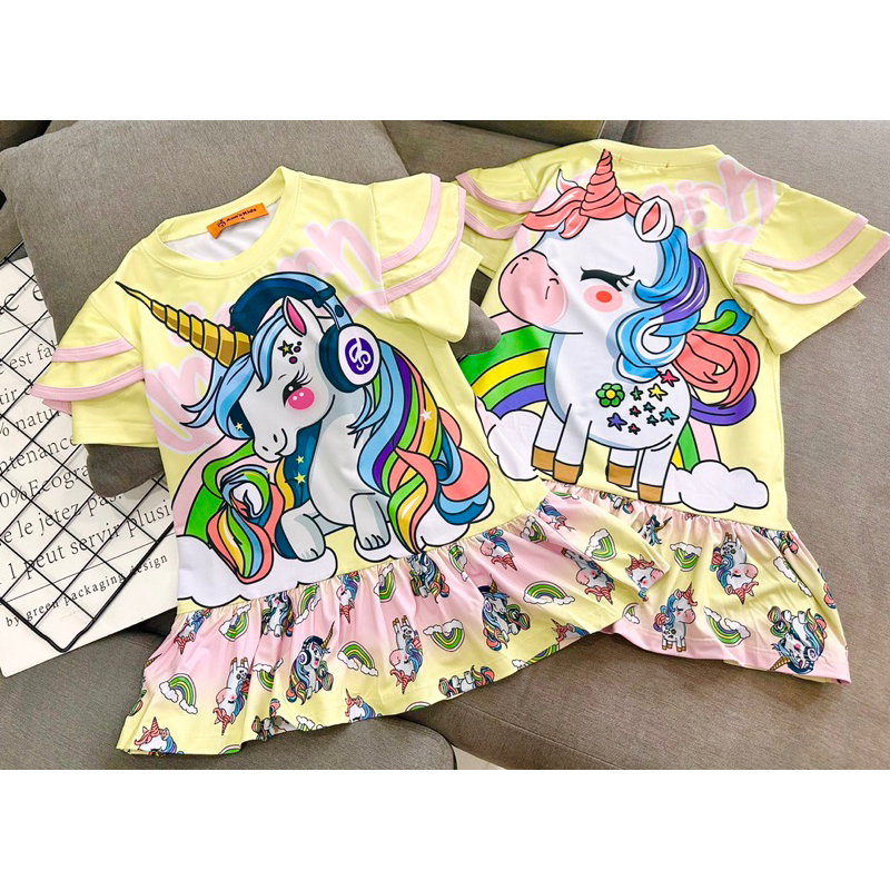 Váy đầm bé gái thun lạnh size 23-42kg hình siêu xinh