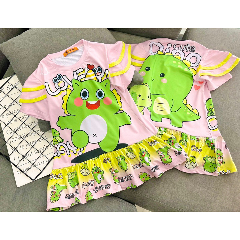 Váy đầm bé gái thun lạnh size 23-42kg hình siêu xinh