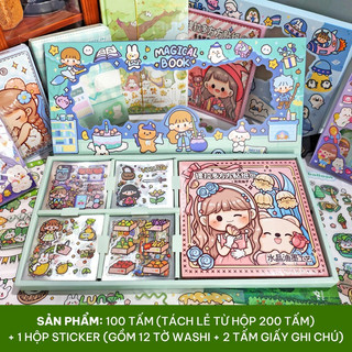 Hộp set 200 tấm sticker nhiều mẫu phong phú