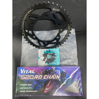 Nhông sên dĩa kawasaki Ninja 400 - Z400 > nhông dĩa thép đen sên có phốt Chuẩn 520 chính hãng Vital