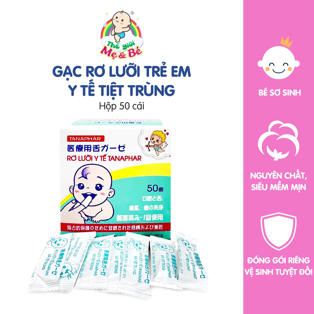 Gạc rơ lưỡi cho bé sơ sinh - tiệt trùng, vệ sinh miệng, chống sâu răng