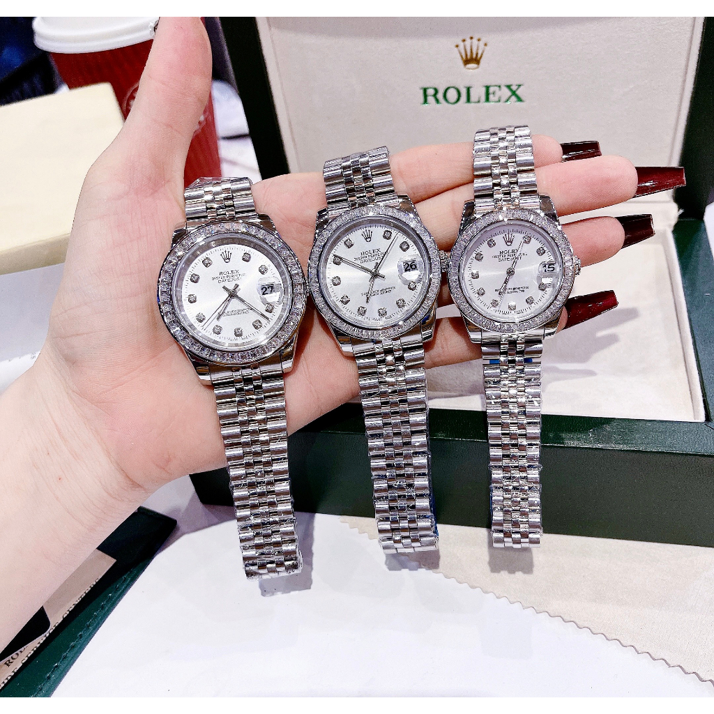 Đồng Hồ RoIss Nam Nữ Sang Trọng Đá Vuông Siêu Sáng Cao Cấp