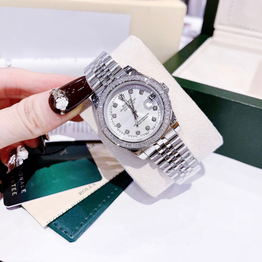 Đồng Hồ RoIss Nam Nữ Sang Trọng Đá Vuông Siêu Sáng Cao Cấp