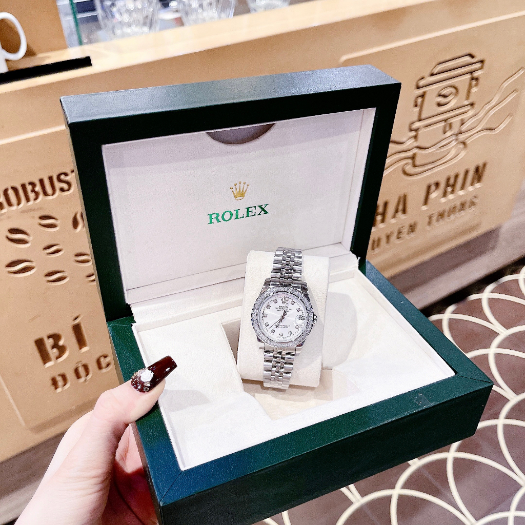 Đồng Hồ RoIss Nam Nữ Sang Trọng Đá Vuông Siêu Sáng Cao Cấp